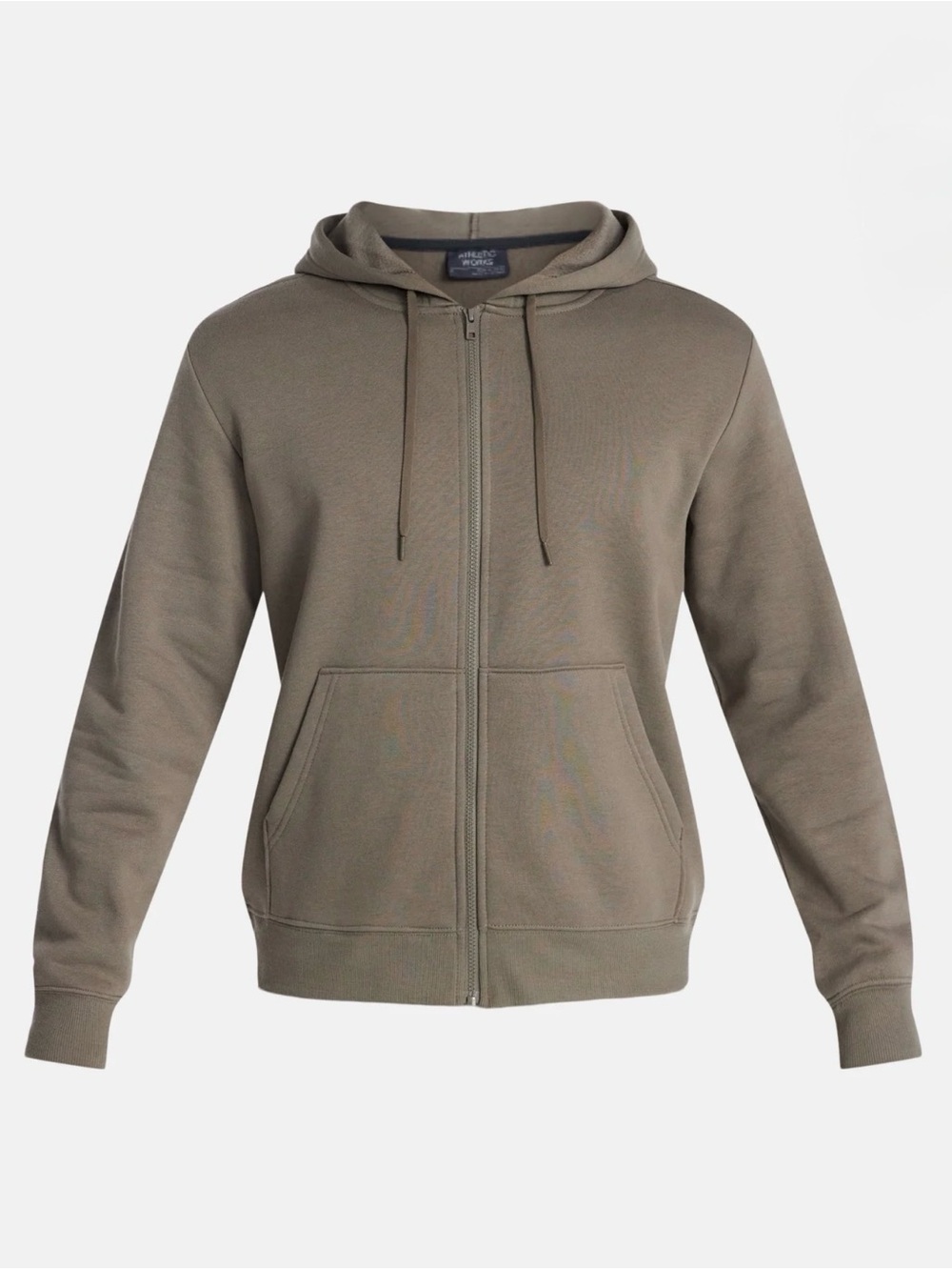 Athletic Works Mens 3XL Full Zip Hoodie Jacket Taupe Falls Fleece Sweatshirt